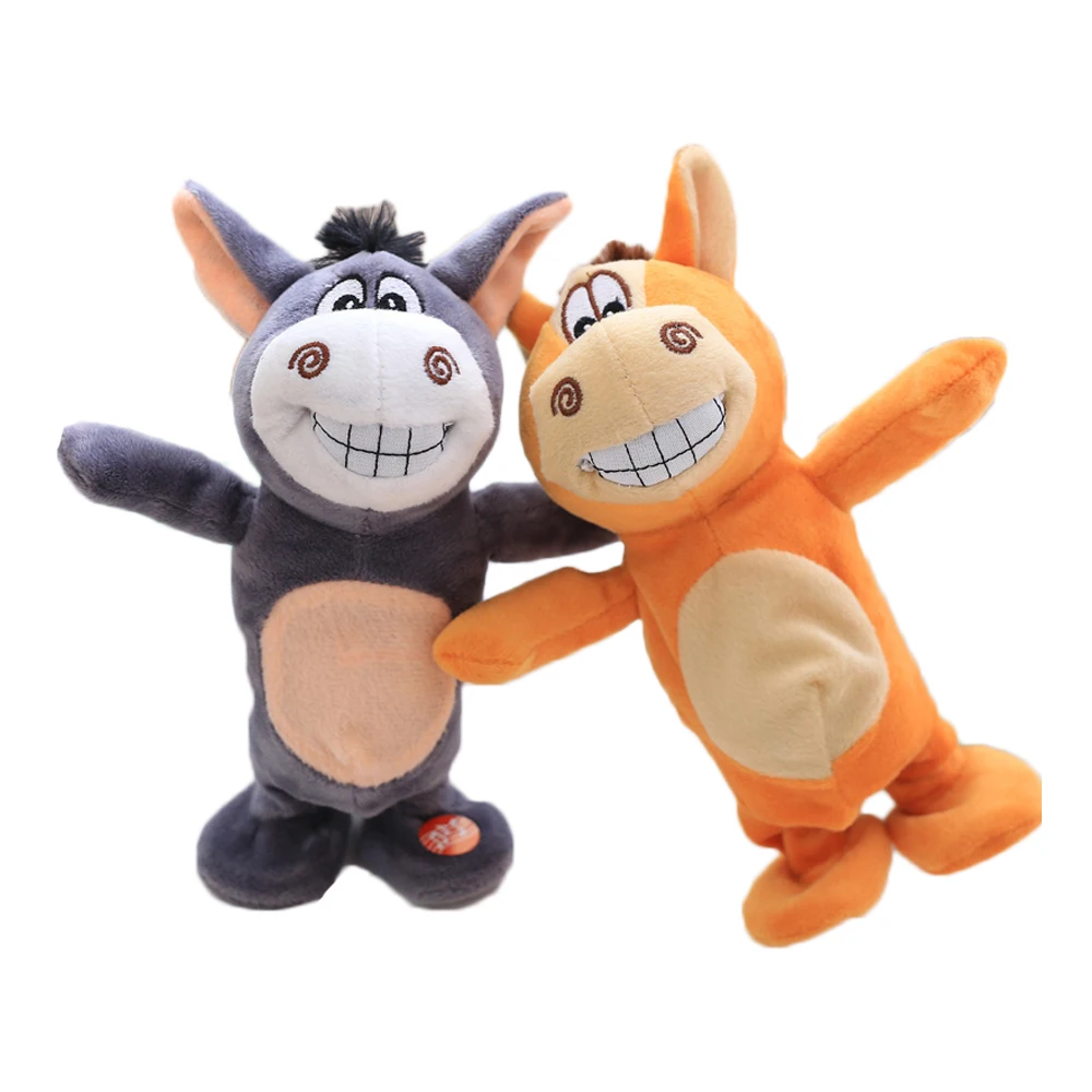 custom cute electronic talking donkey cows plush toy funny