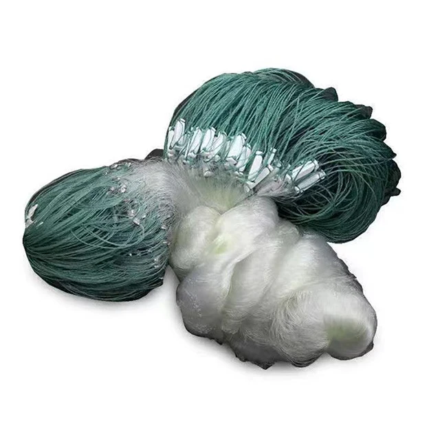 

Nylon Monofilament Gill Net Fishing Nets Double Knots, Green/white