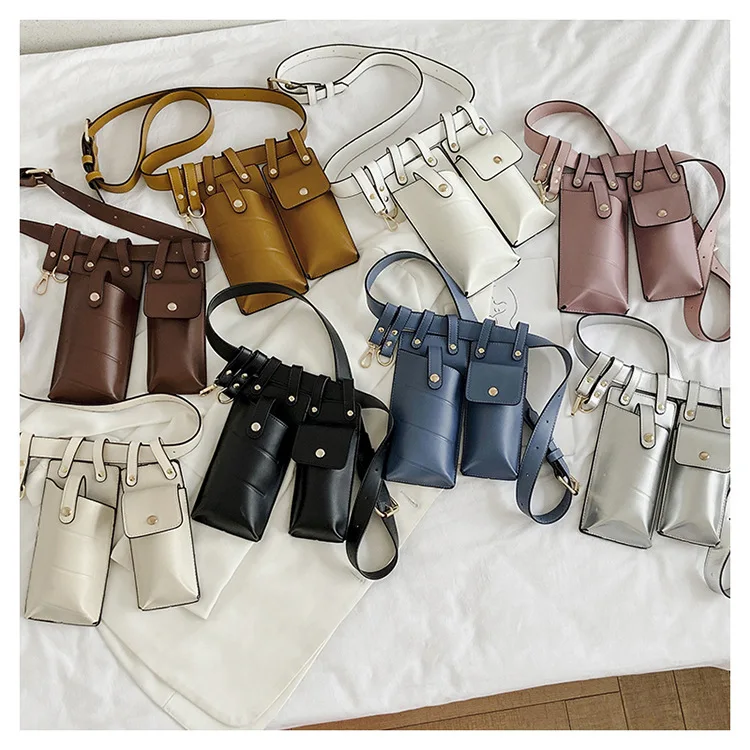 

2021 Fashion ladies belt bag luxury brand lady pu leather waist bags purse sling shoulder wholesales women fanny pack purse, Customized color