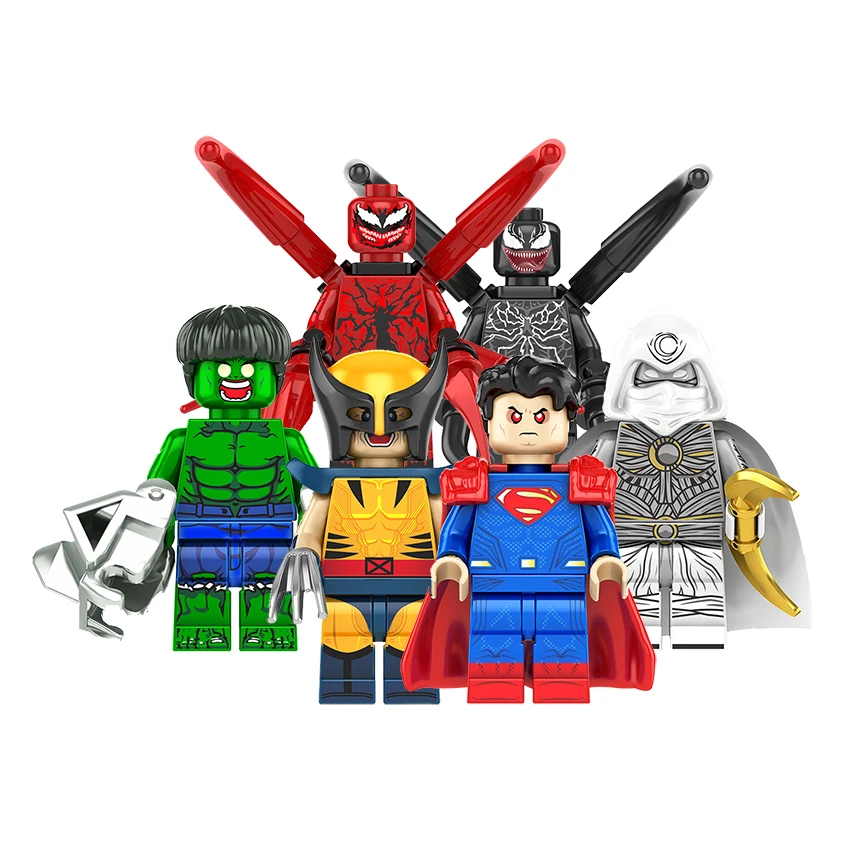 

New Super Heroes KF6155 Venom Carnage Moon Knight Mini Model Building Block Bricks Figure Toy Jugetes