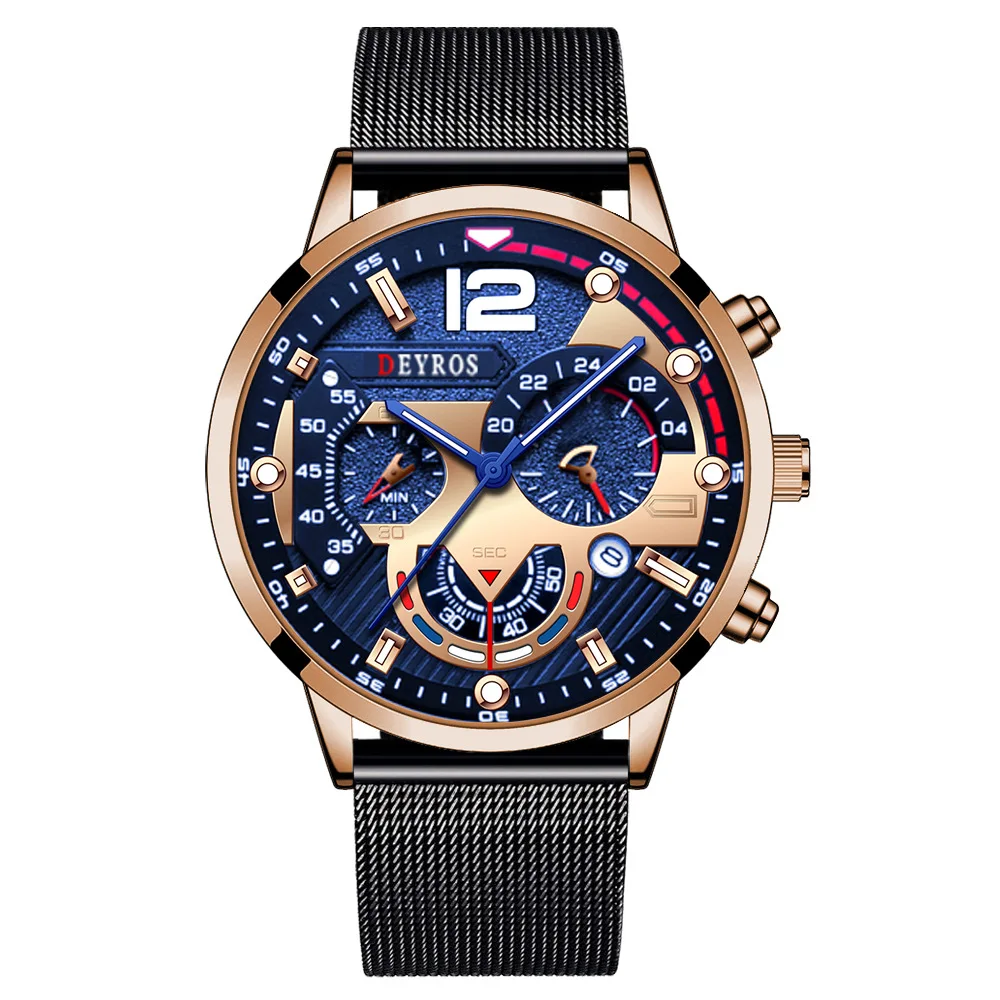 

2021 Luxury Men Watch Casual Watches Simple Metal Hour Quartz Watch Mesh Stainless Steel erkek kol saati masculino clock Gift, 6-colors