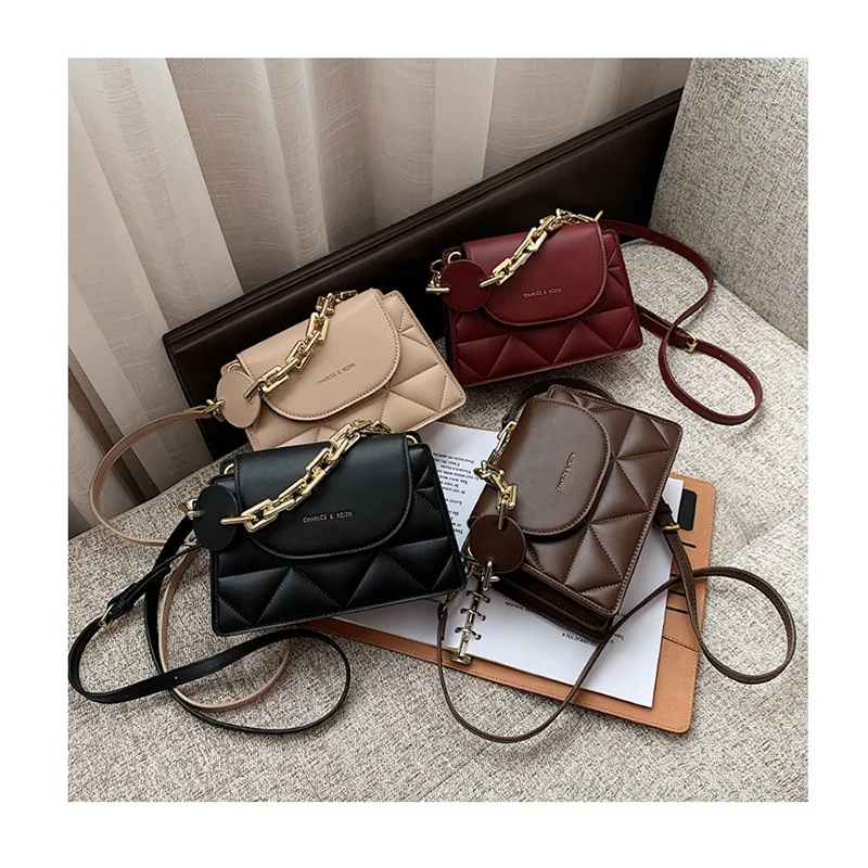 

Luxury Drand Rhombus Retro Quilted Handbag Designer Thick Chains Chic Shoulder Purse Small Chunky Lady Crossbody Mujer Bolsa