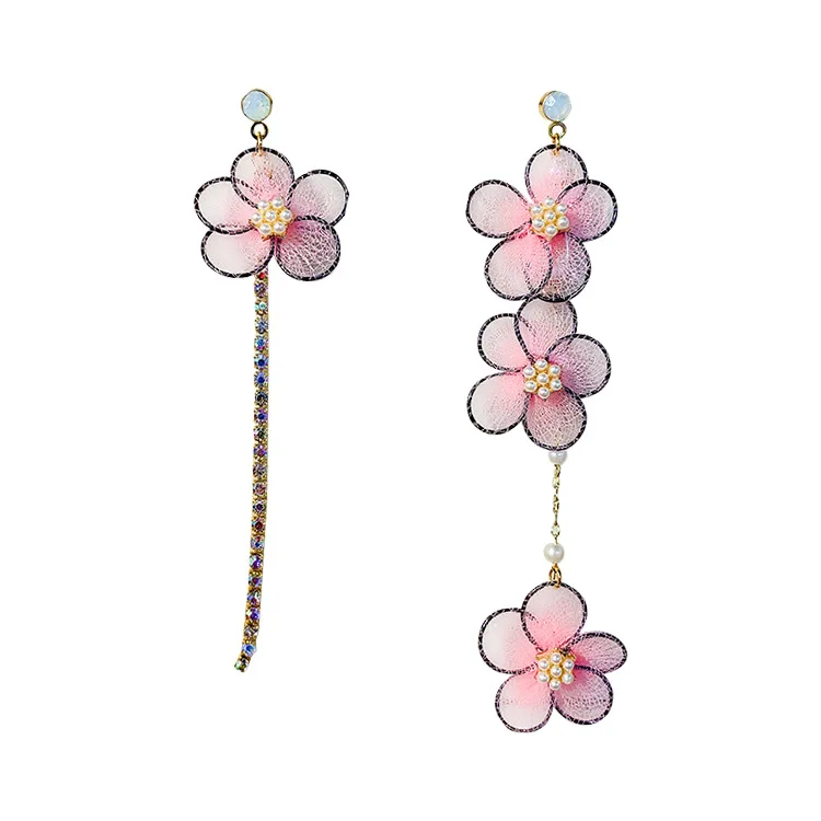 

plum blossom pink resin earrings for girls