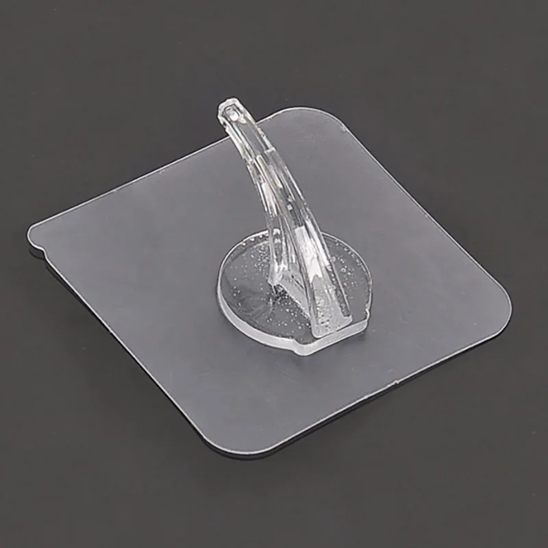 Plastic strong adhesive hook transparent suction cup wall hanging punch-free bathroom kitchen hook