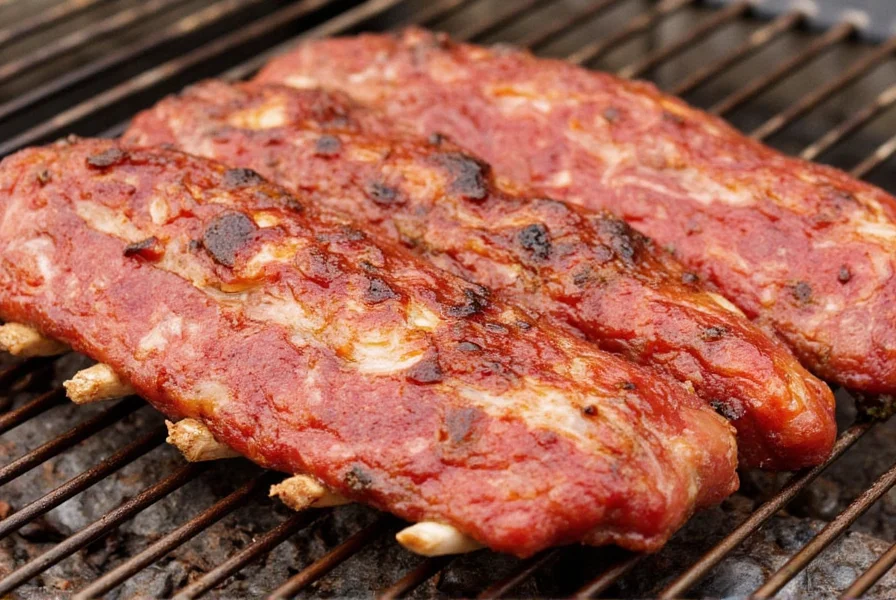 Grilled pork ribs on a plate