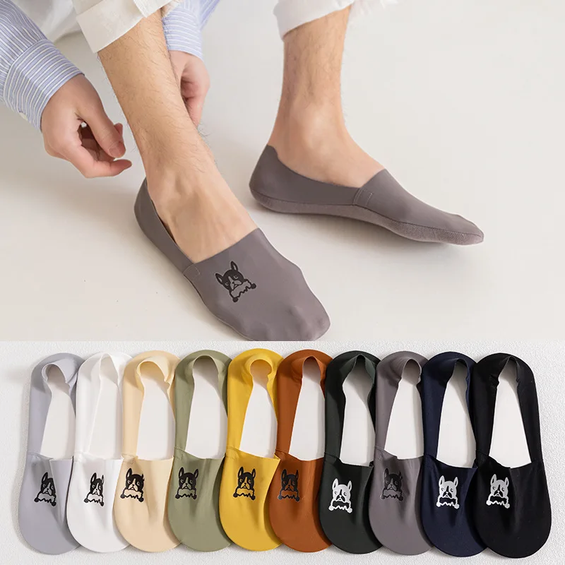 

High Quality Puppy Pattern Breathable And Elastic Top Quality Fashion Cotton Ankle Men Socks, Customized colors