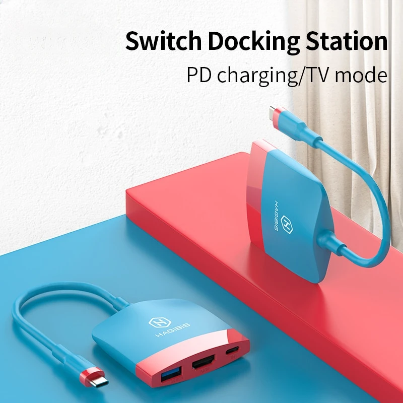

Hagibis trend switch Dock TV Dock SWC01 Portable Docking Station USB C to 4K HDMI USB 3.0 Hub for nintendo Laptops PC iPad