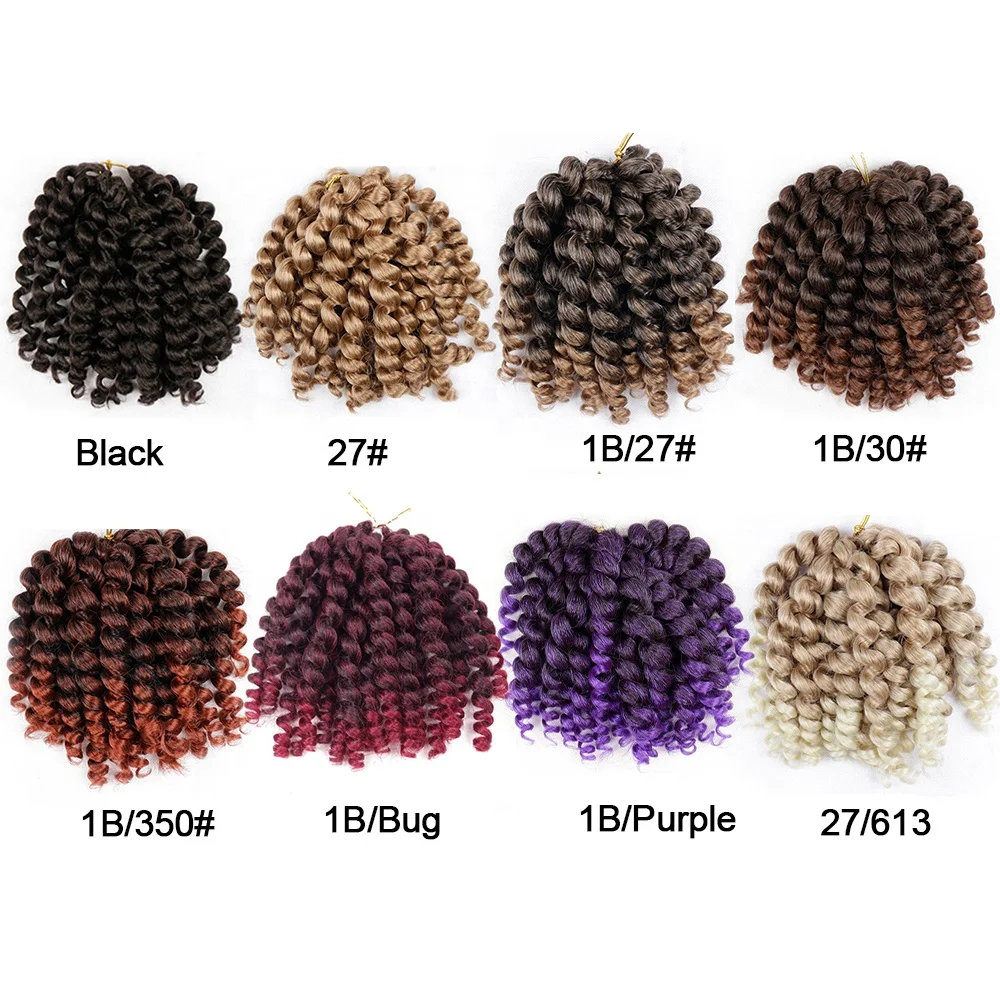 

Jumpy Wand Curl Hair Braids African Synthetic Jamaican Bounce Braiding Hair Extensions Synthetic Crochet Hair Wand Curl, Per and ombre color more than 8 color aviable