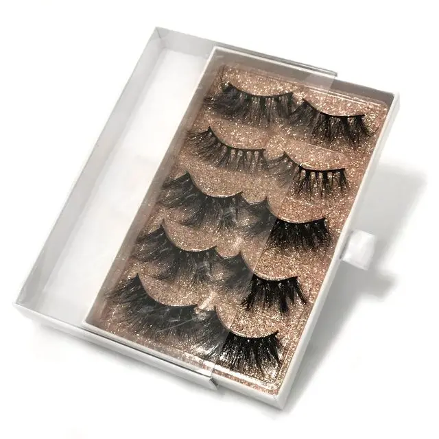 

25mm Mink Eyelash Packaging Box Custom Logo 3D Mink Eyelash Full Strip Lashes, Black color