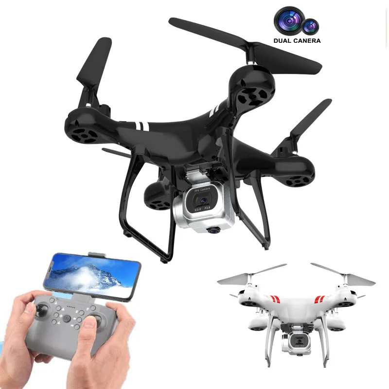 

Trajectory Flight Long Range Drones / Cool Light 2.4G Remote Control Mobile Controller Selfie Drone with Camera, Black