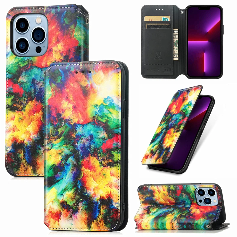 

Wholesale Fashion Style iPhone X XS XR 6.1" Painted Flip Leather Case for Apple iPhone XSmax 6.5" with Magnetic Closure