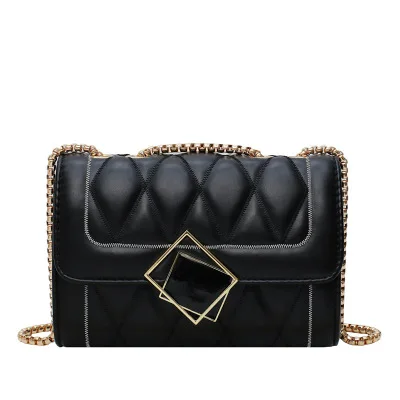

New Arrival Black PU Diamond Pattern Mini Square Women Bag Good Quality Crossbody Bag For Lady, Black, white, yellow