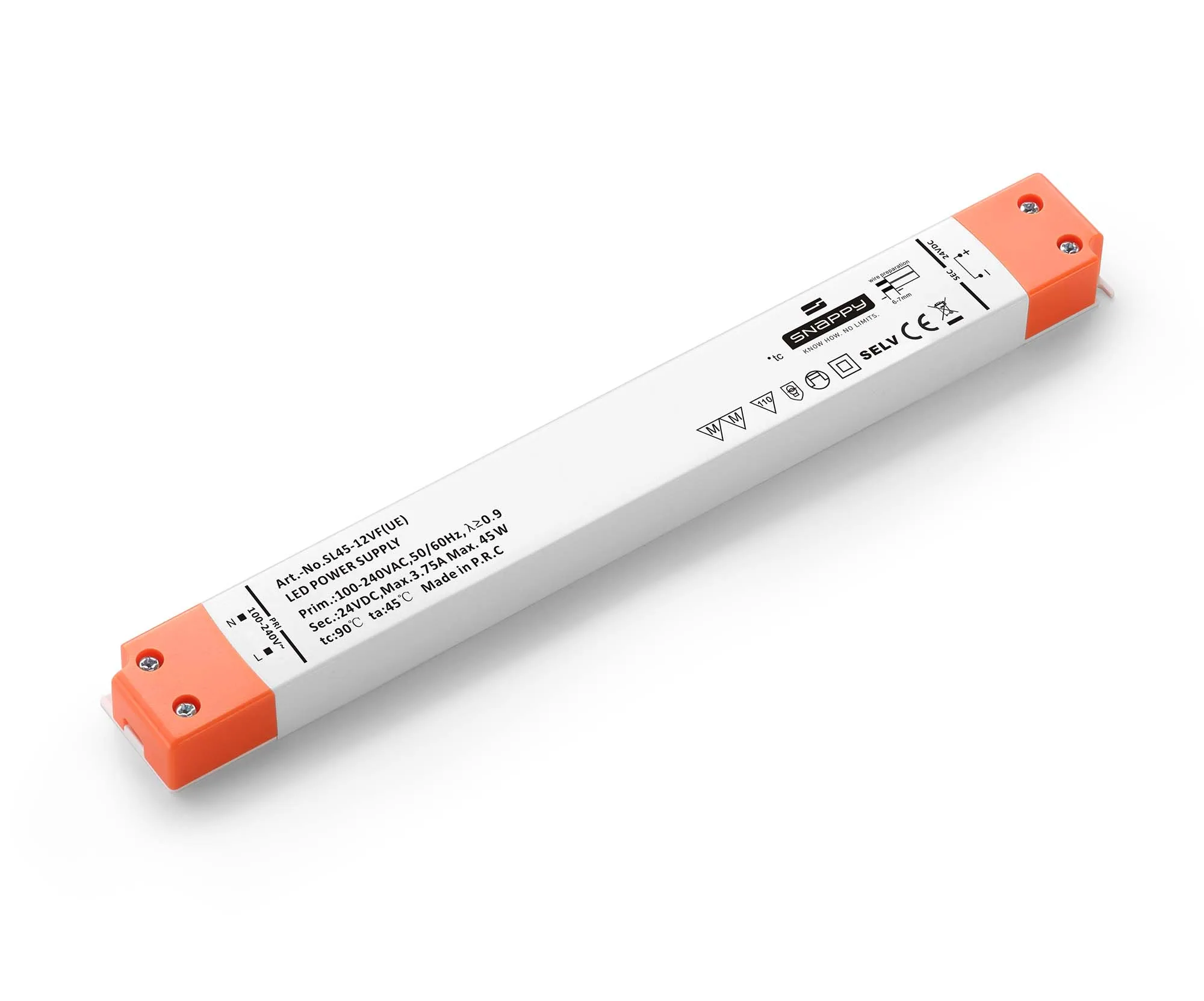 SL45-12/24VF(UE)  SNAPPY global voltage input slim and linear led driver