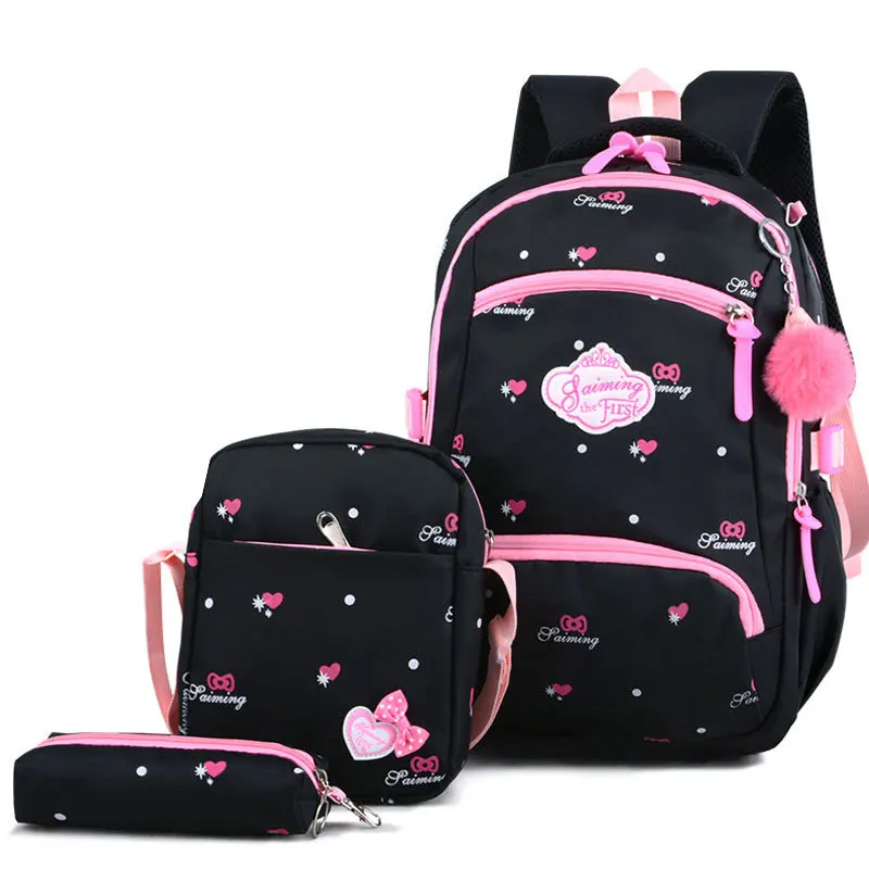 

3pcs Cute Printing Primary Student Girls School Bag Backpack Set