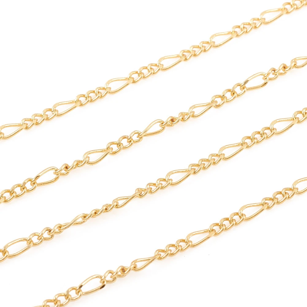 

Pandahall Real 18K Gold Plated Brass Figaro Twisted Chain