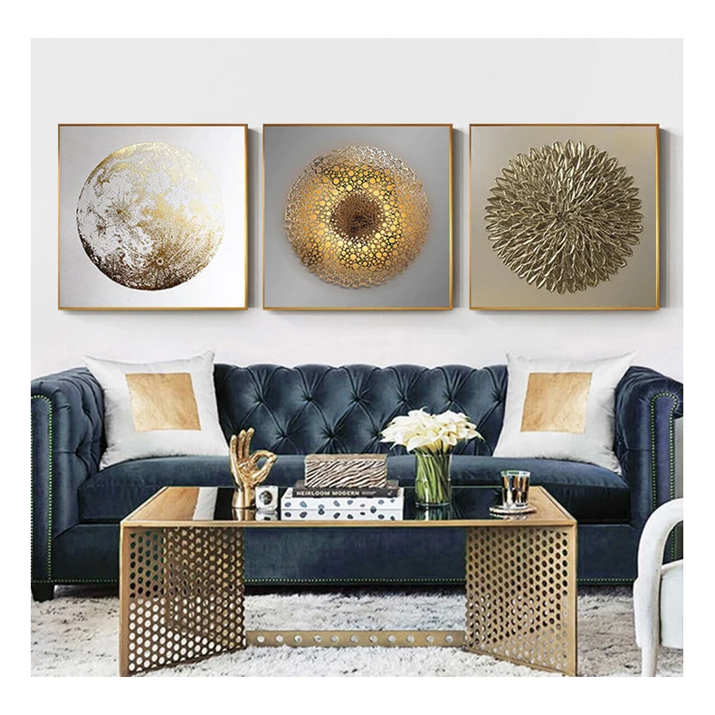 50x50cm S3 Northern European Hanging Painting Abstract Geometric Living Room Decoration Painting Light Luxury Wall Decoration