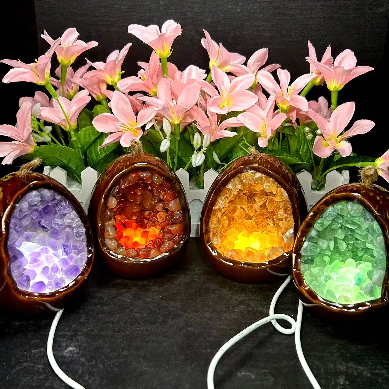 

Crystal Lamp Raw Stone Beautiful Home Decoration Dinosaur Egg For Gift