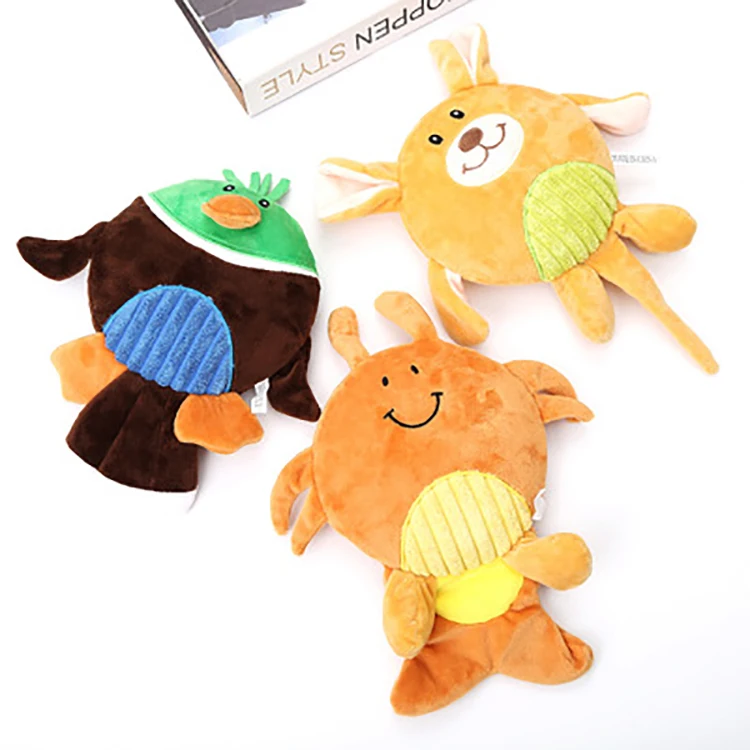 

2021 Vovelty Cute Bird Crab Monkey Custom Soft Squeaky Plush Pet Dog Toys, Picture showed