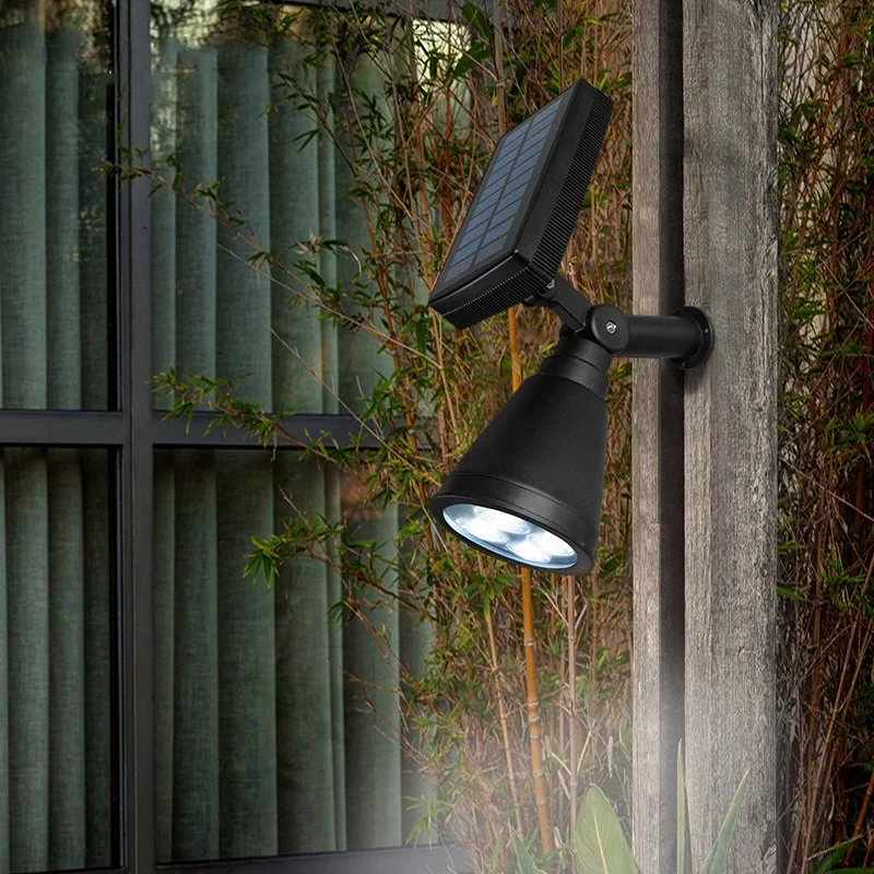 Waterproof Solar Spotlight Adjustable Wall Light Landscape Light Security Lighting for Patio Deck Yard Garden Driveway Pool