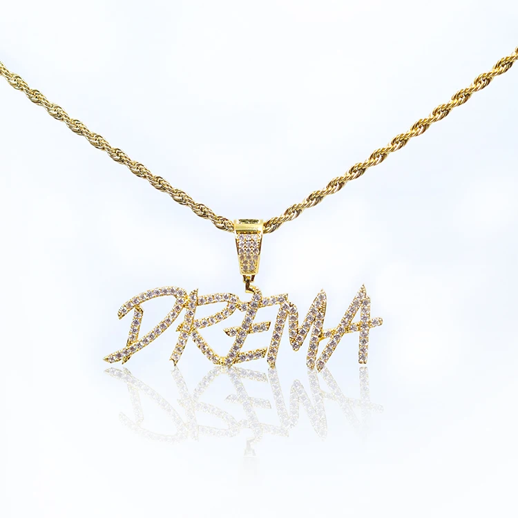 

Dr. Jewelry 18K Gold Iced Out Micro Paved CZ Diamond Customized Name Date Number Necklace for Birthday Unique Gift, See picture
