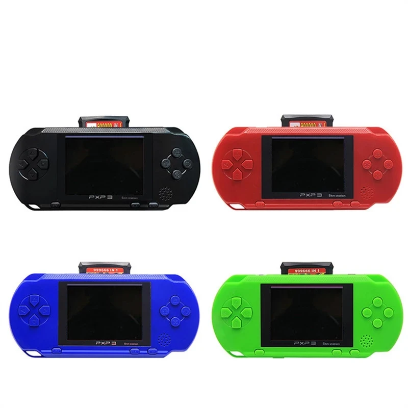 

2021 PXP3 16 bit game console hand held 3 Inch 16bit PXP3 slim station with two free game cards, Red white blue black green