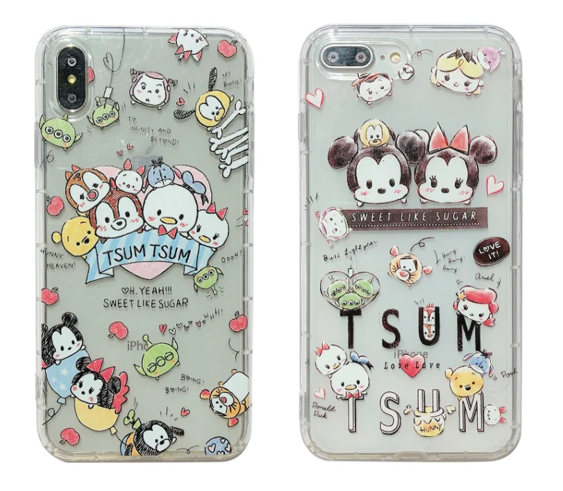 

For iPhone 12 Pro Max 12 Pro 11 pro Xs Max 7 8 Cartoon Chip Dale Mickey Minnie Clear Case, Cute
