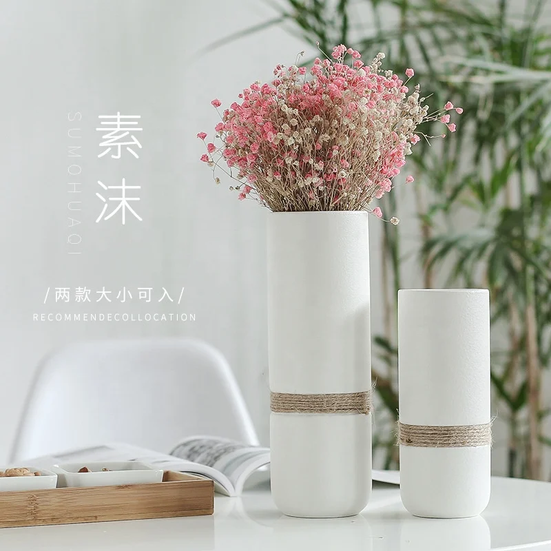 

New Style Tabletop Ceramic & Porcelain vases White Ceramic Flower Vase Modern White Ceramic Vase Decor