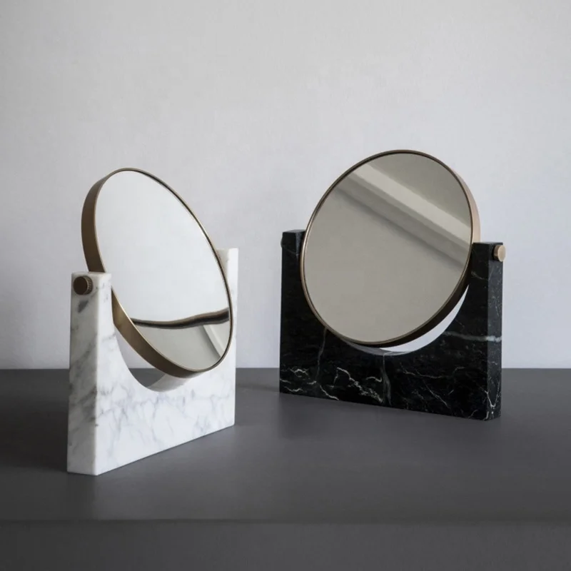 

Modern steady double sided swivel tabletop makeup mirror with accepting customization