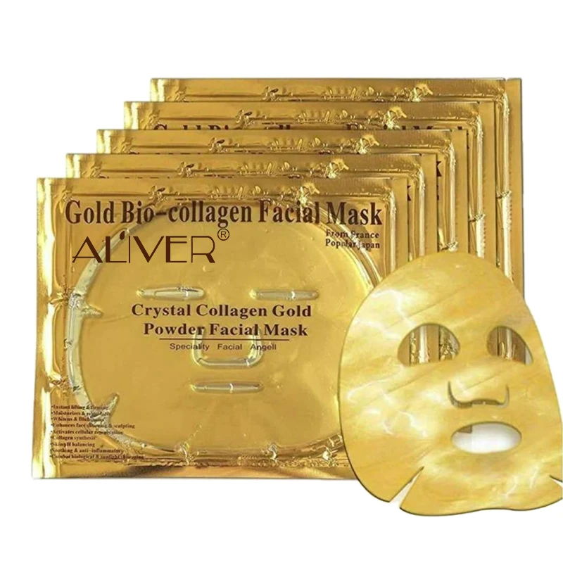 

ALIVER High Quality Skin Care 24k Gold Collagen Mask Natural Moisturizing Facial Mask Whitening Hydrating Mask
