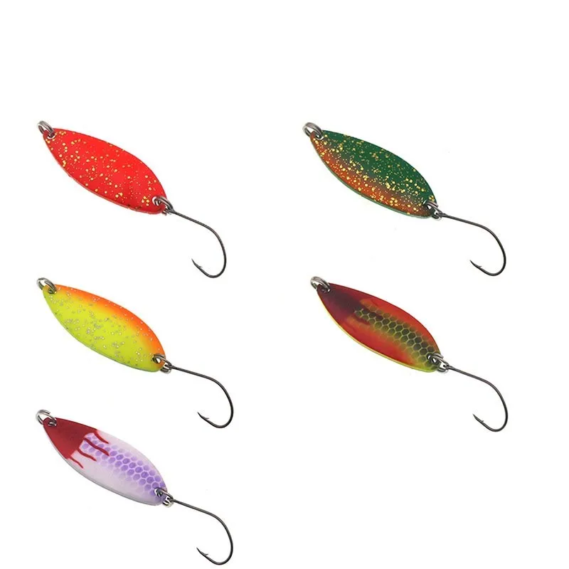 

pike Baits Spoon Lures Metal 4.5g37mm With Treble Hooks Bass Bait Fishing Lure Spinner Lure, Various