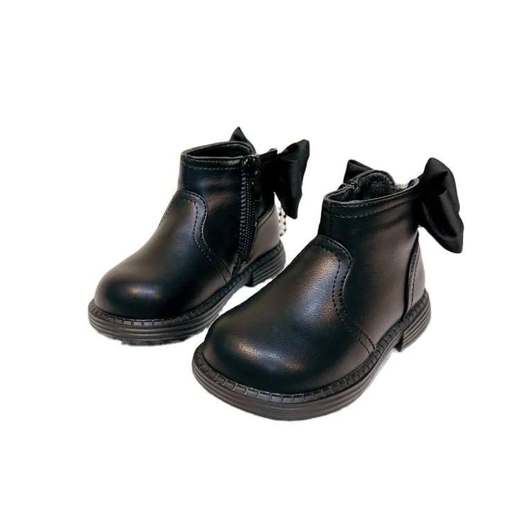 

China Manufacture New Type Good Quality 2021 Toddler Girls Shoes Leather, Red/black