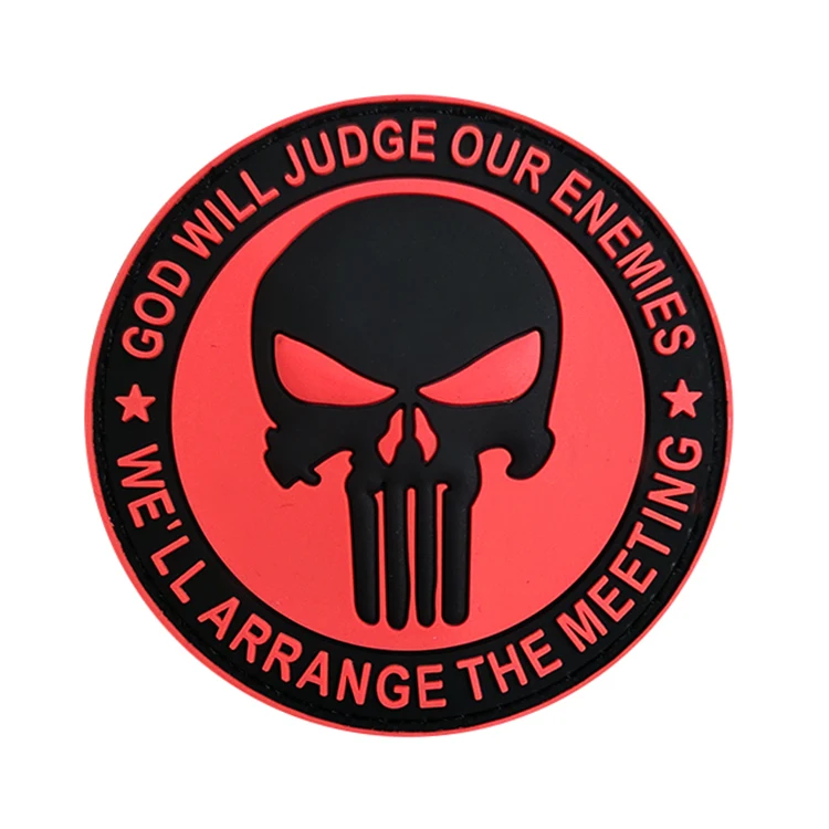 

Wholesale Customized Rubber 3D Logo Label PVC Punisher Moral Military Patch