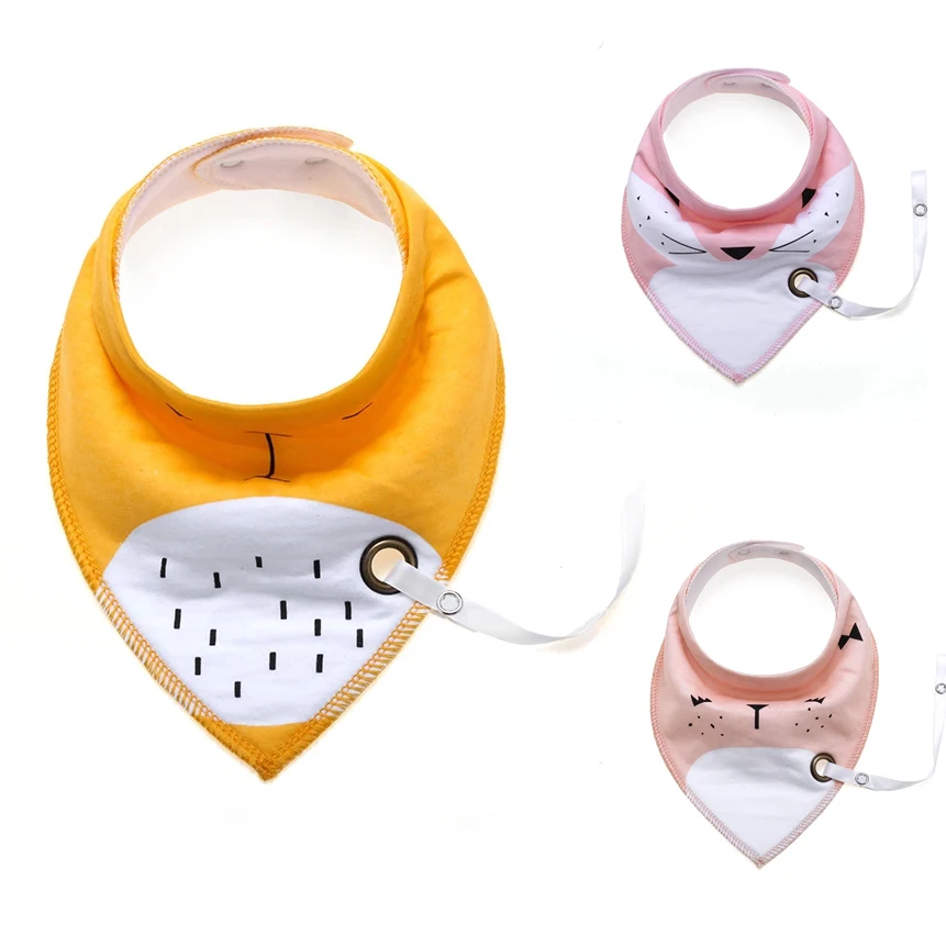 

Wholesale organic cotton nipple chain breathable drooling and teething thick baby bandana drool bibs