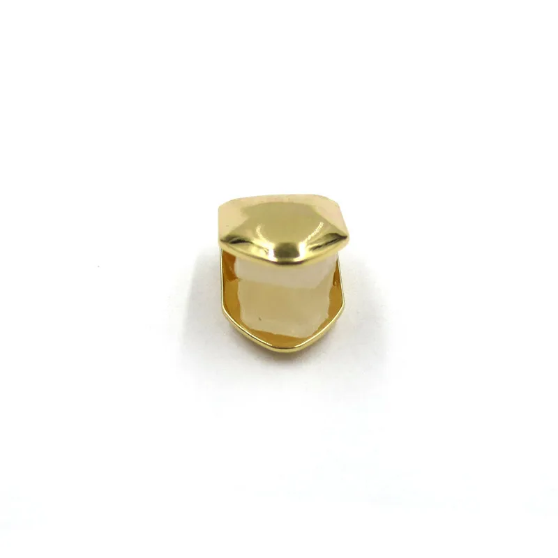 

4 Colors Custom Fit Gold Plated HipHop Single Tooth Grillz Cap Top Bottom Dental Grill Teeth Caps Halloween Cosplay