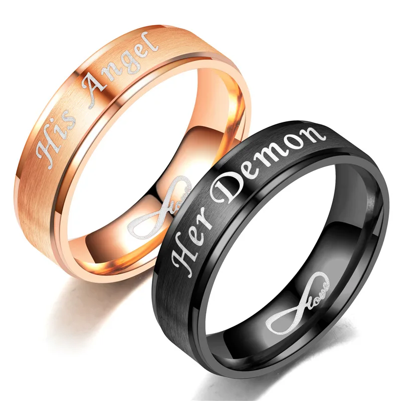 

Stainless Steel Ring Couple Ring Fashion Customized Couple Engagement Ring Exchanged For Decoration