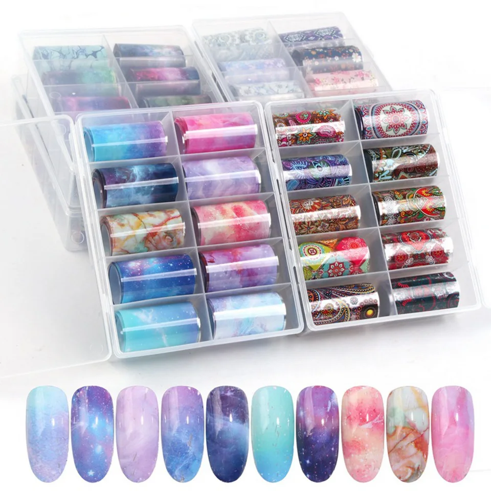 

Wholesale Nail Foil Marble natural stone pattern Nail Wraps Transfer Sticker Foil Decals & Sticker