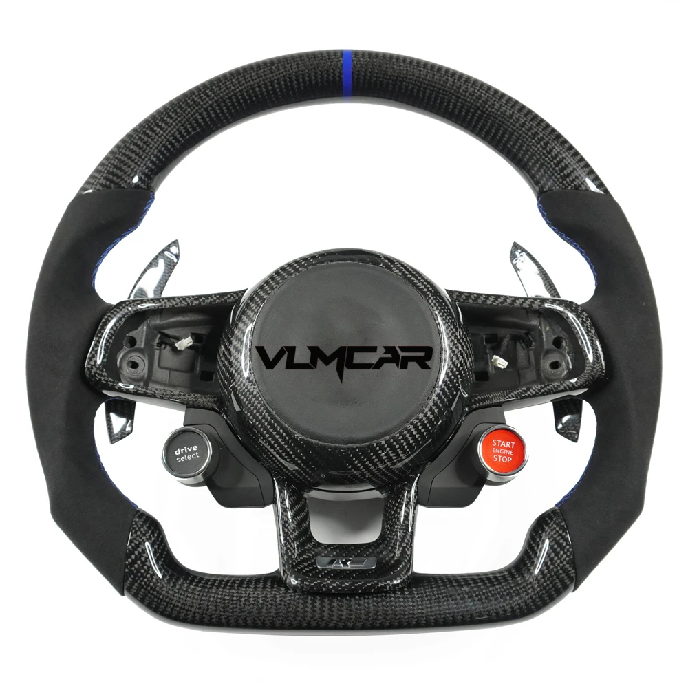 

Carbon fiber steering wheel for Volkswagen golf mk7/7.5/GTI/R/DSG with R8 button /All Volkswagen models can be customized, Blue