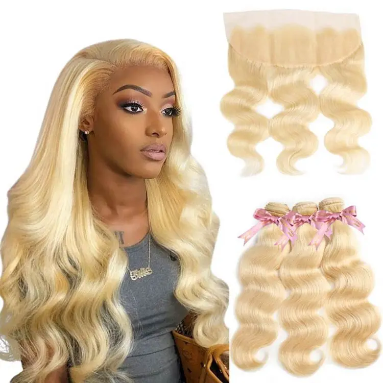 

Wholesale Cuticle Aligned Virgin Hair Bundles Vendor, Brazilian 100% Human Hair Can Be Dyed Single 613 Blonde Bundles