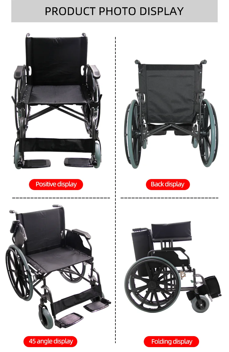 Heavy Weight Width Wheelchair Heavy Duty Steel Manual Wheelchair For