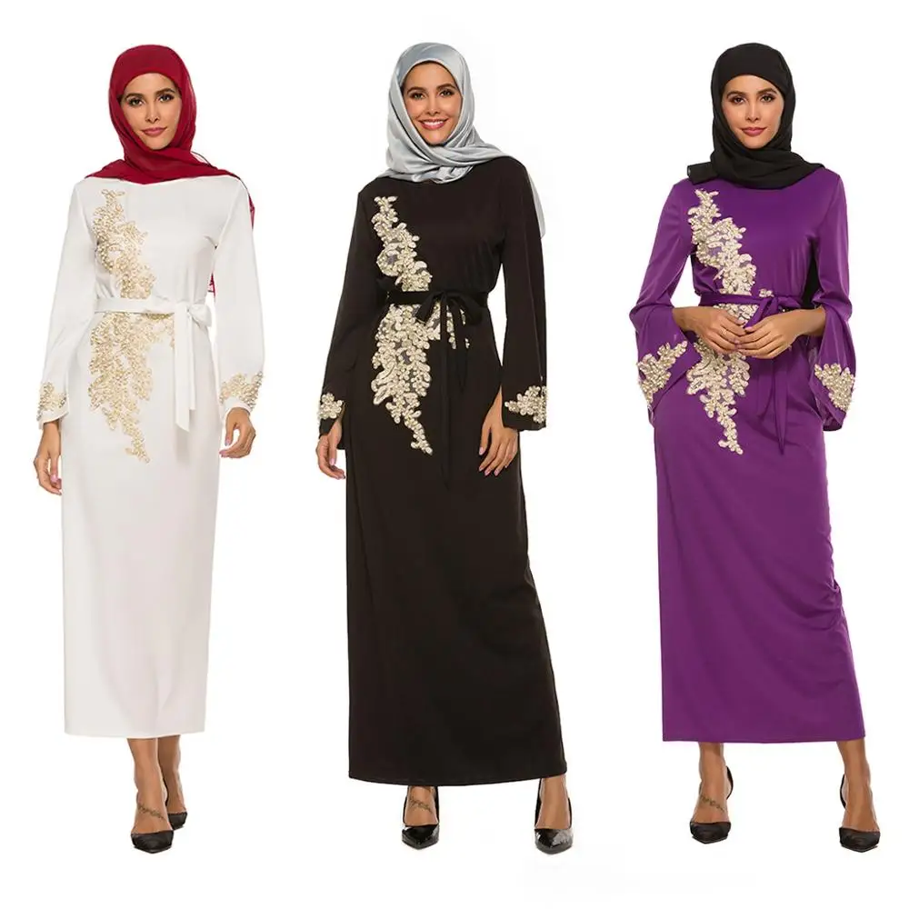 Damen Islamische Kleidung Abaya Dubai Kleid Robe Kleider Robe mit Muslim
