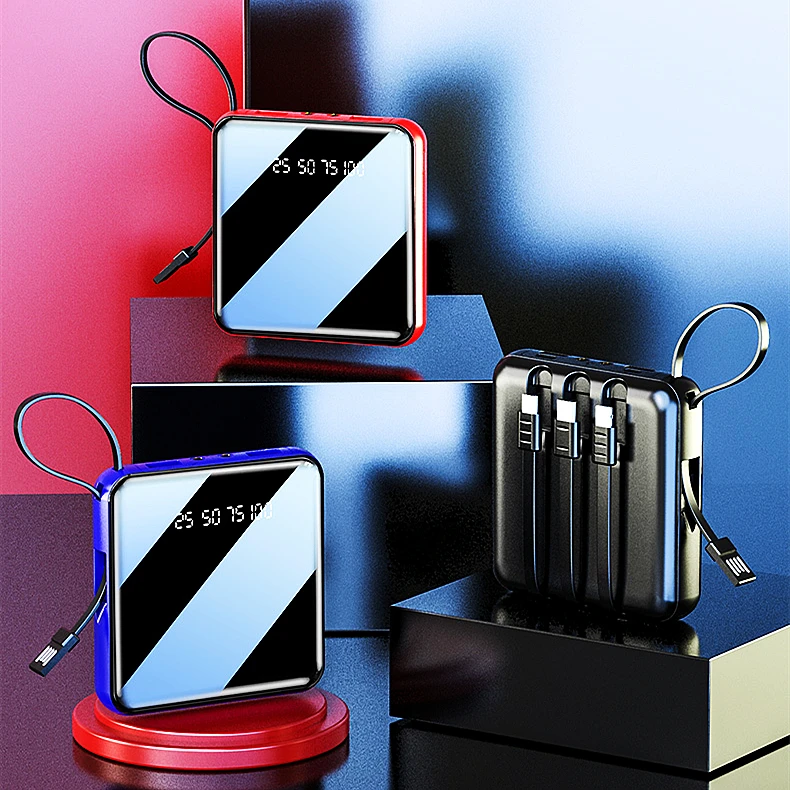 

Best small mini portable charger 10000mah power bank 5000mah mobile phone power banks 20000mah, Black+red+blue