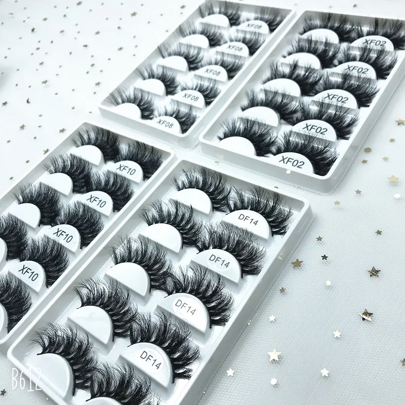 

Hot 3 pairs 5 pairs 10 pairs mink eyelashes empty rhinestone lash book multi Pack False Eyelashes wholesale vendor eyelash set, Natural black