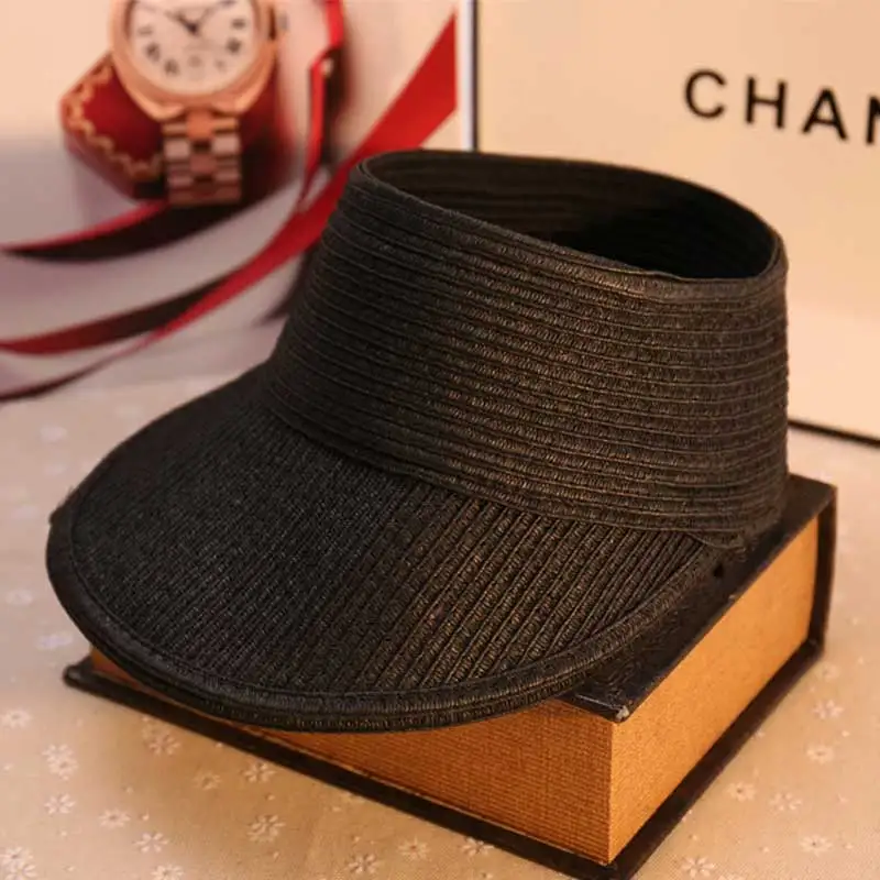 Factory price customized plain bulk sale visor straw cap uv