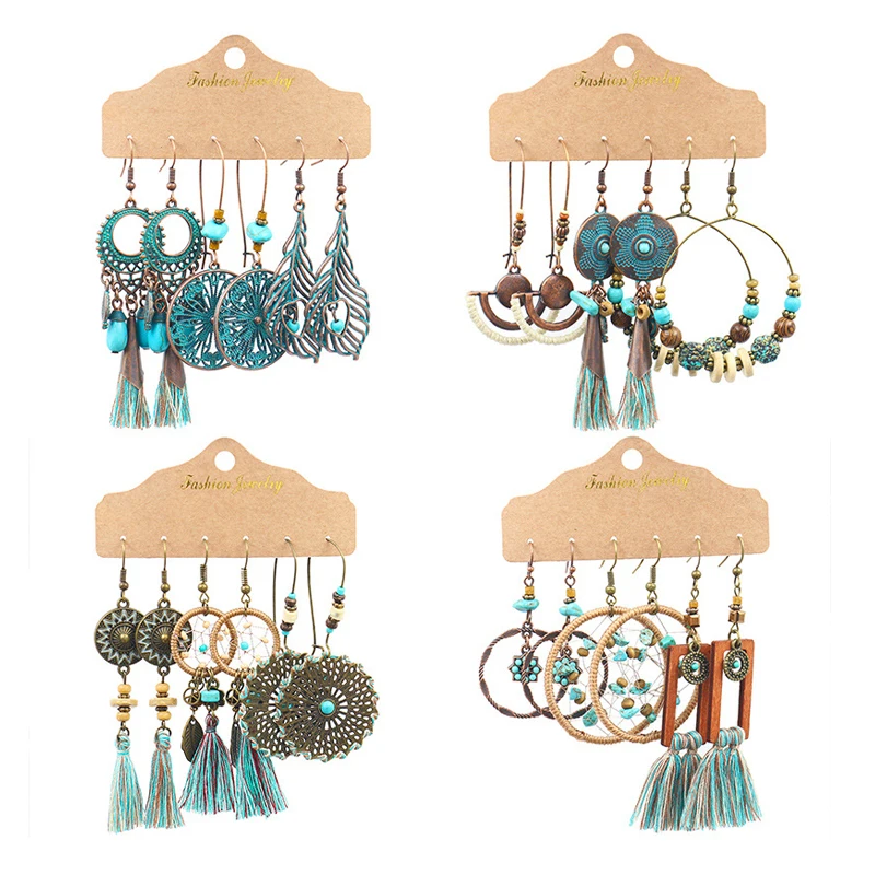 

Tassel Acrylic Earrings For Women Bohemian Earrings Set Big Geometric Earring 2020 Brincos Female DIY Fashion Jewelry, As picture