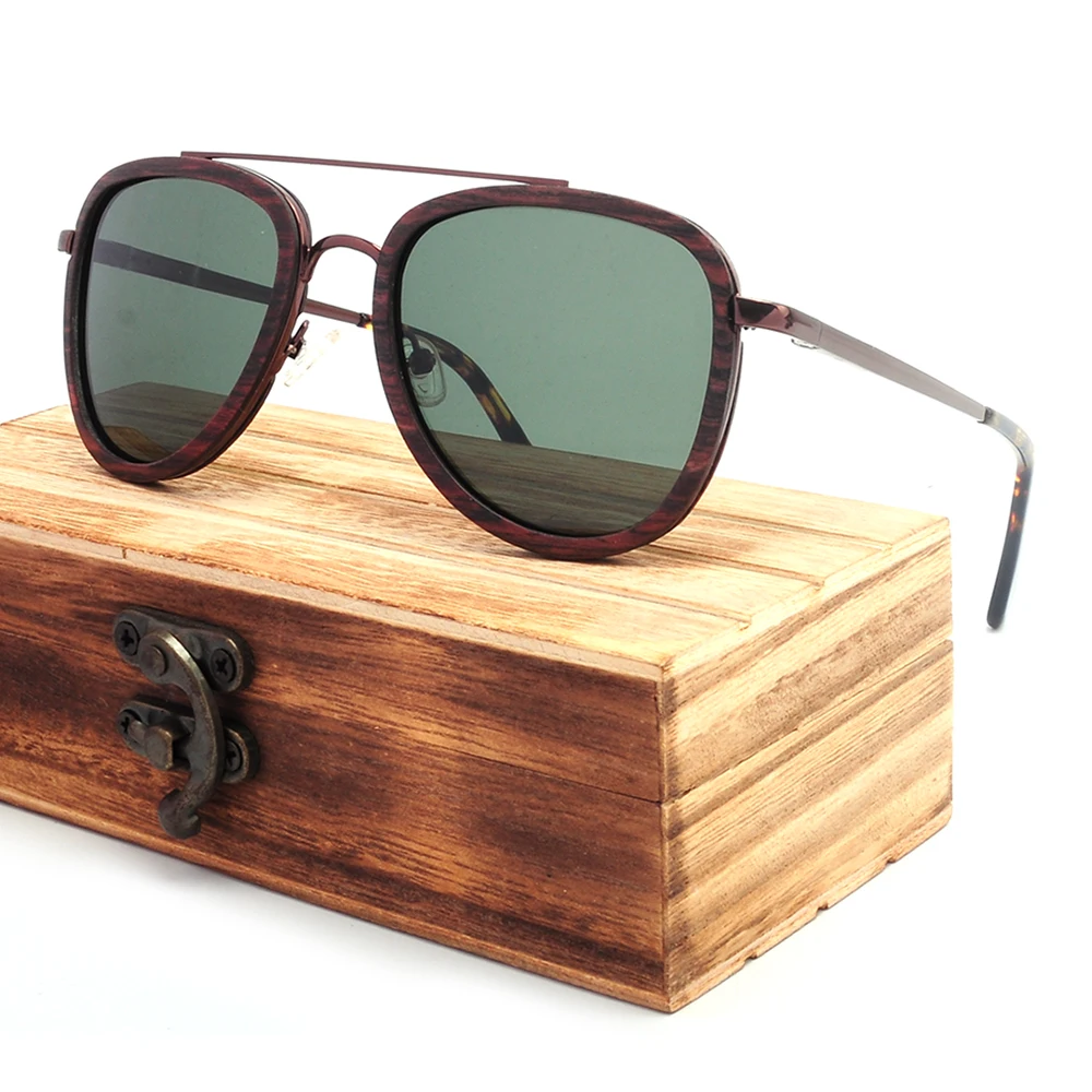 

Wooden metal sunglasses custom logo for wholesales