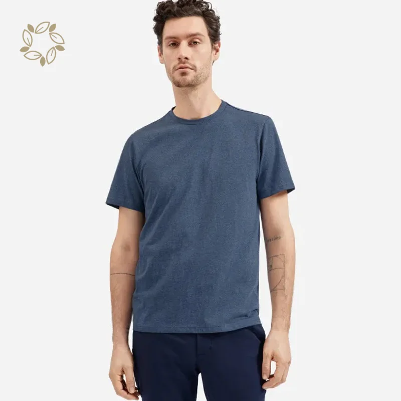 

Hemp organic cotton Bamboo T-shirts Men's Plain Dyed short sleeves T-shirts Blank Hemp Man Short T Shirt eco friendly tees