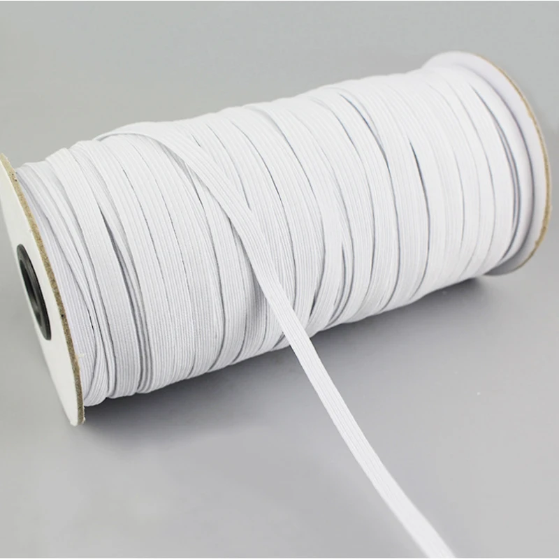 

1/4" braided elastic 1/4 inch white rubber band for mask, Over 200 colors in stock