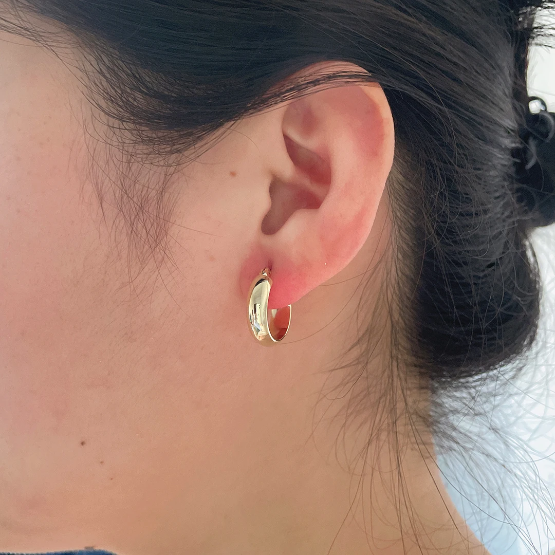 

17mm Hollow Solid Wide Hoop Earrings for Women Circle Geometric Gold Plated Earrings Hoops Plain Minimalist Fashion Jewelry 2021, Gold/silver