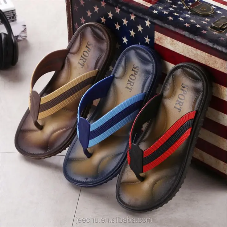 

new men flip flop slipper slippers easy buy men's shoes, Blue;red;brown
