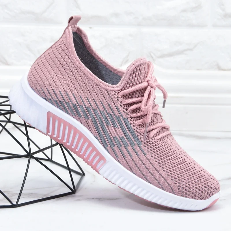

6911 Spring new women sneakers custom fabric shoes zapatillas mujer sport casual shoes woman flat chaussure femme, Black/pink/gray